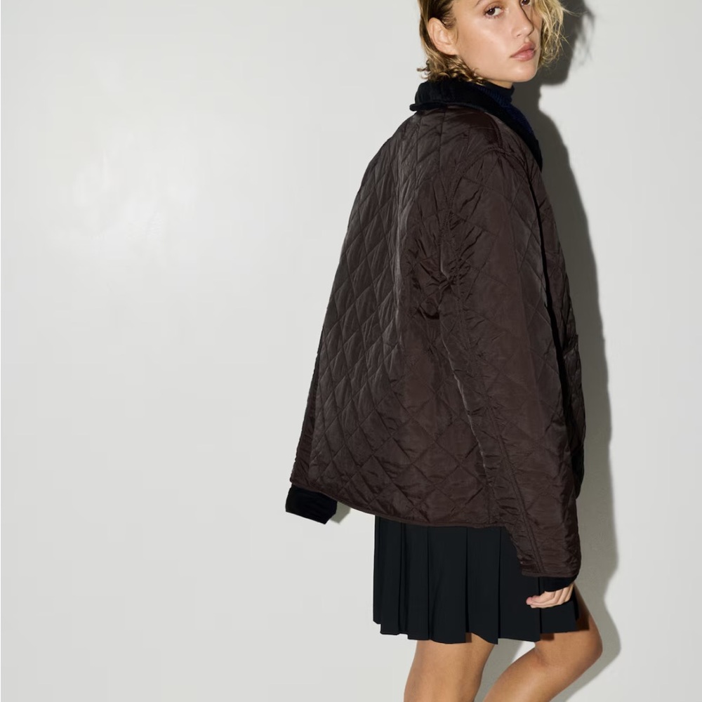 H&M Dark Brown Quilted Jacket - Picture 4 of 5
